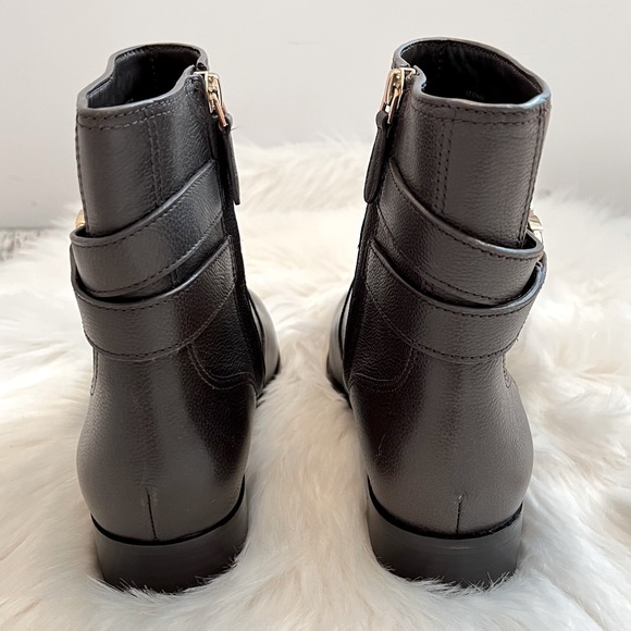 NEW Tory Burch Gemini Link Brown Leather Boots - Picture 7 of 11